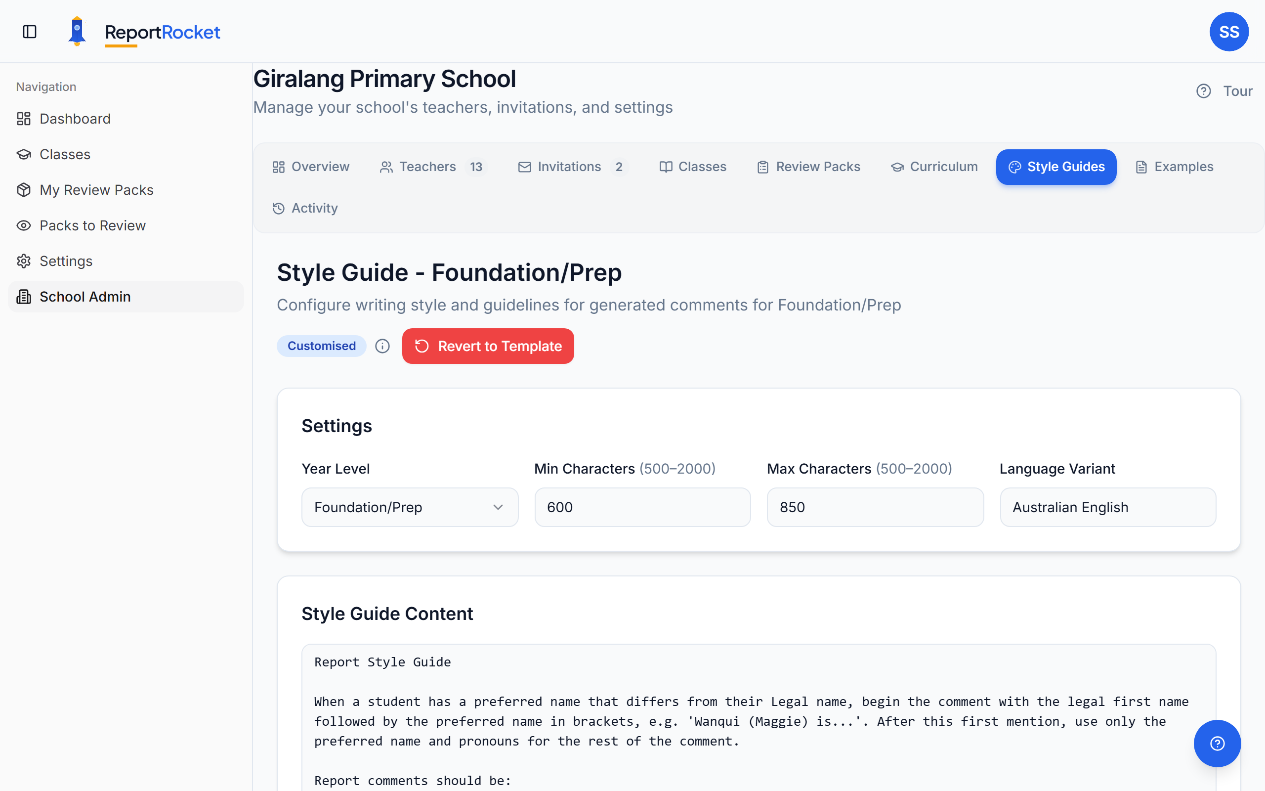 Style Guide configuration
