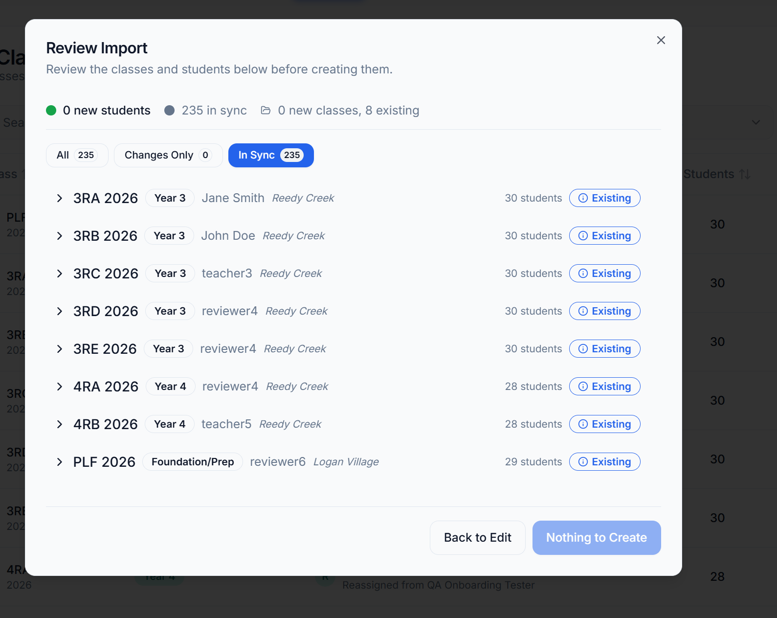 Bulk invite review step